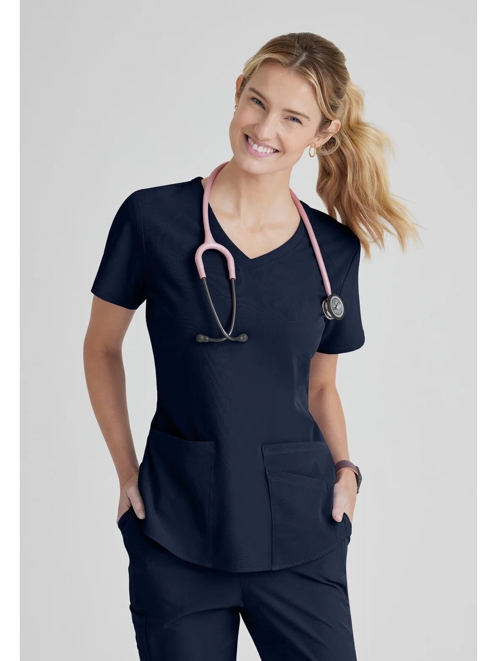 Medium Skechers by Barco Navy Blue Scrub Top